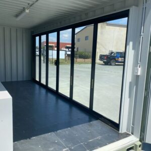 modified 20ft container office with glass door & ac